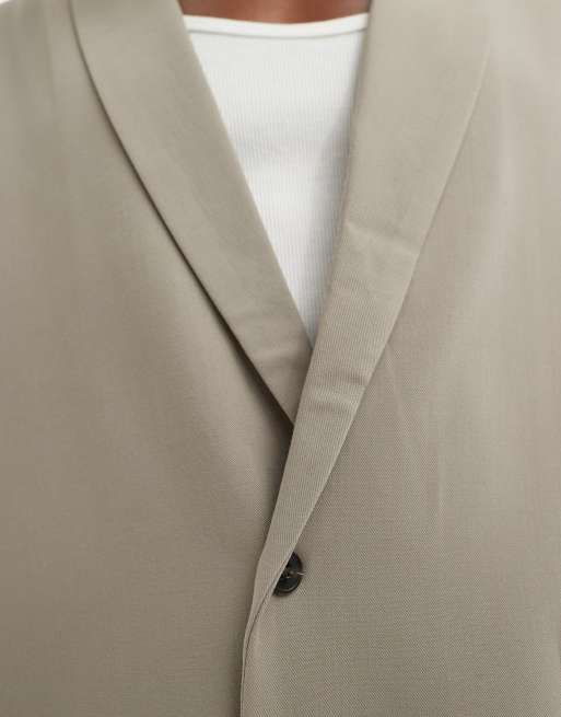 Bershka - Blazer squadrato a maniche corte beige in coordinato , 5 di 5
