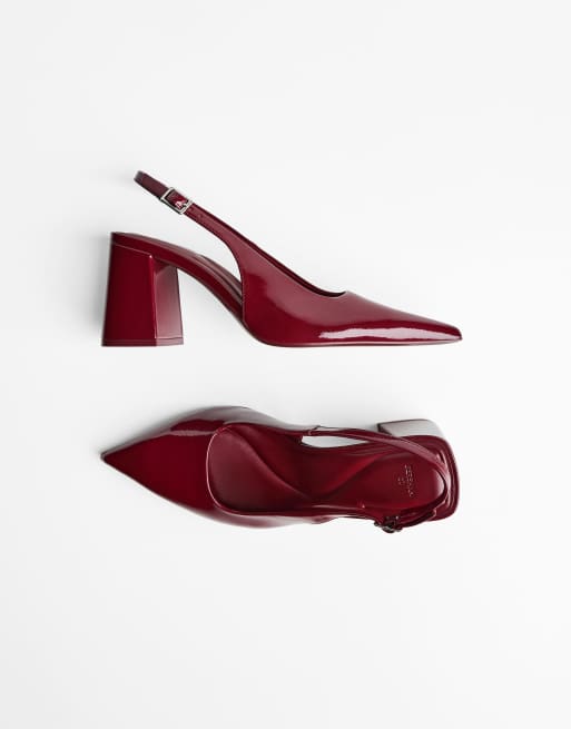 Block Heel Zara Shoes Red Colour Bershka Block Heel Slingback