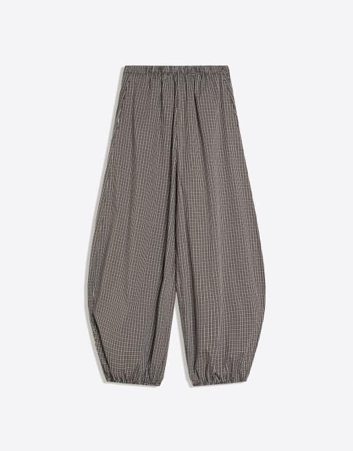 Bershka - Bloomer-broek van poplin in kaki, 2 van 4