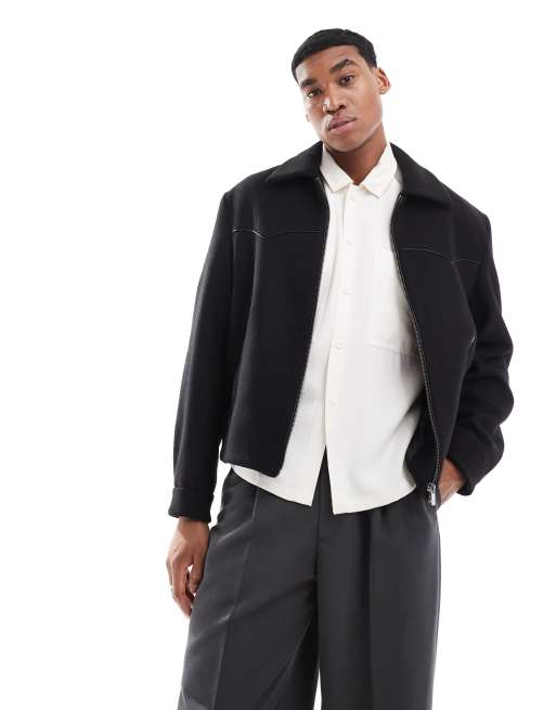 Bershka - Blouson Harrington style western - Noir