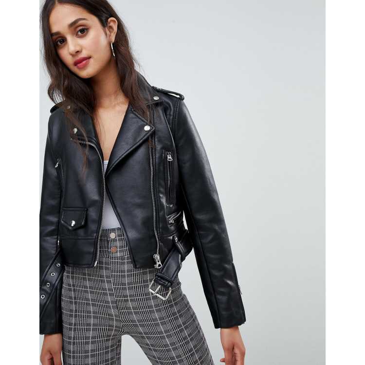 Bershka Blouson style motard en PU ASOS