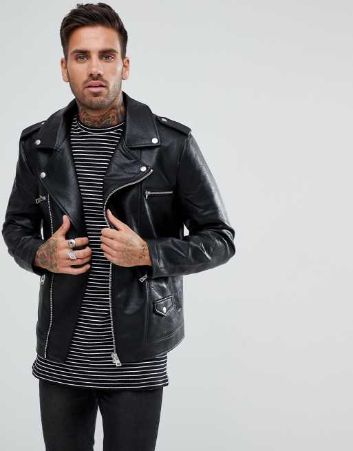 Veste en cuir bershka homme new arrivals