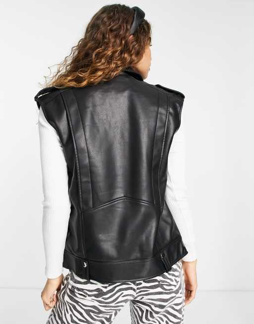 Veste en cuir sans best sale manche femme