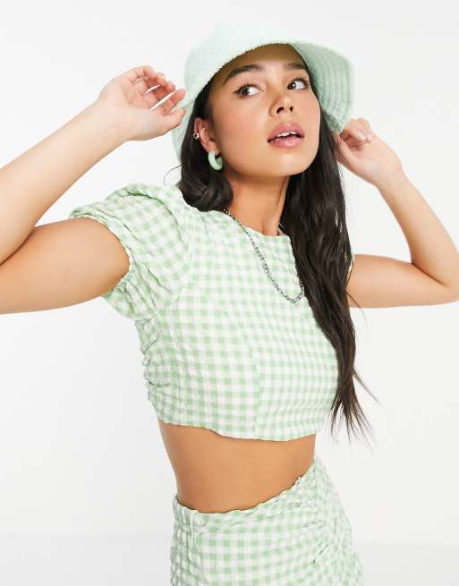 Blusa verde online bershka