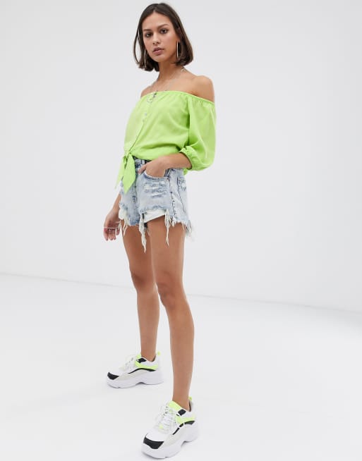 Blusa neon online bershka