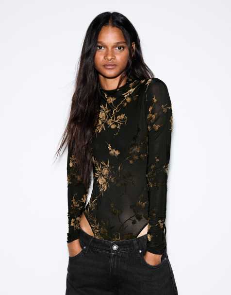 Bershka Body a maniche lunghe nero - view 1