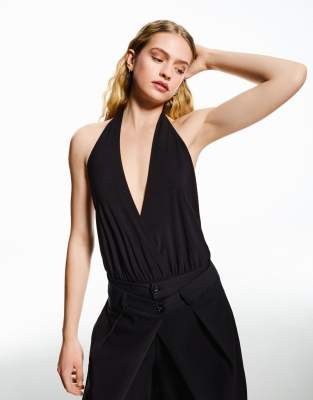 Bershka - Body dos nu drapé - Noir