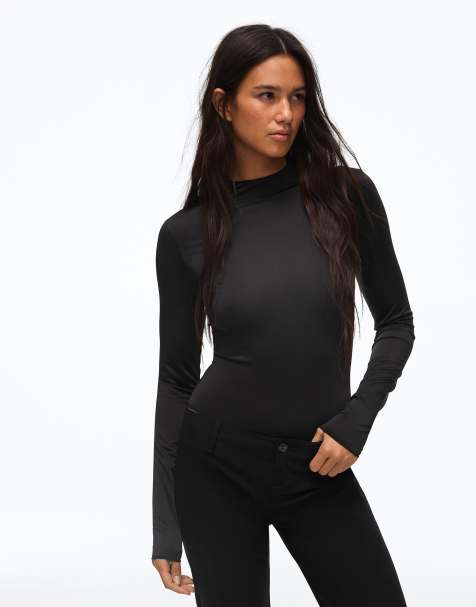 Bershka Body noir à manches longues - view 1