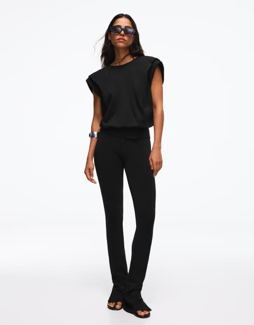 Bershka body plissé à dos nu noir, 2 de 5