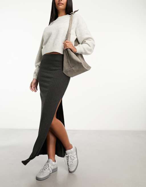 Grey bodycon hot sale skirt