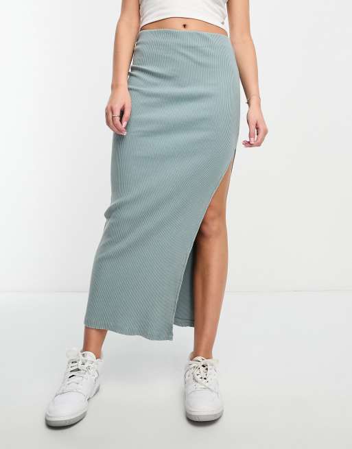 Bershka green midi skirt hotsell