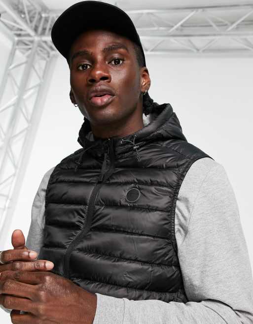 Bershka - Bodywarmer met capuchon in zwart