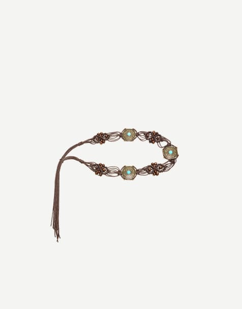 Bershka – Boho-Gürtel aus Kordel in Braun - view 1
