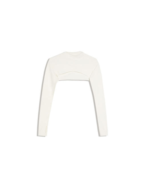 Bershka bolero in tessuto tecnico a maniche lunghe color kaki, 5 di 5
