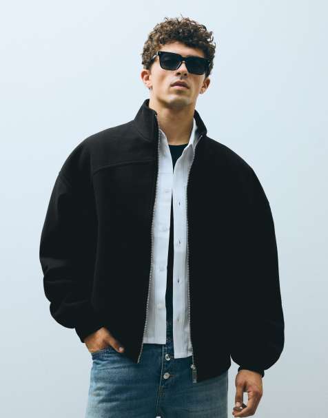 Bershka bomber en mélange de laine noir - view 1