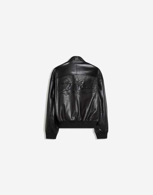 Bershka - Bomber en polyuréthane tressé - Noir, 6 de 6