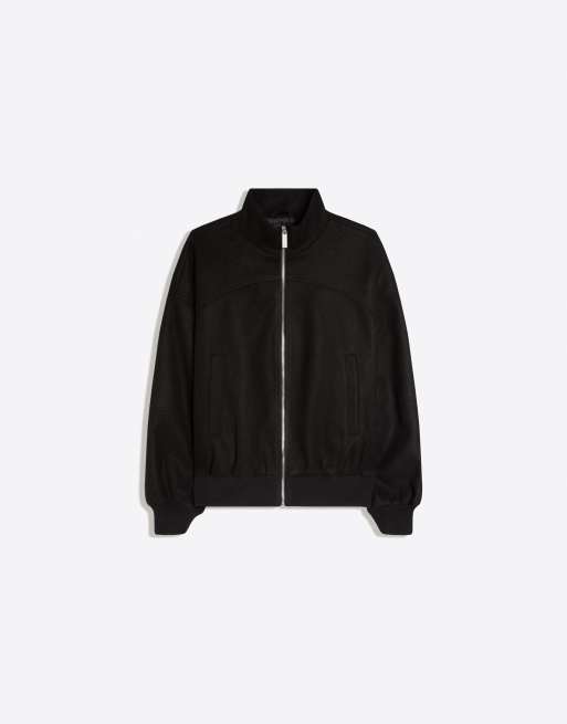 Bershka bomber in misto lana nero, 5 di 5