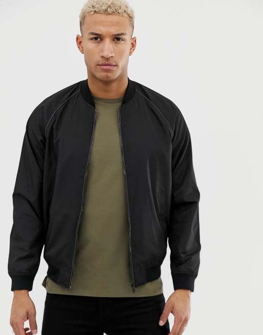 Bershka black 2025 bomber jacket