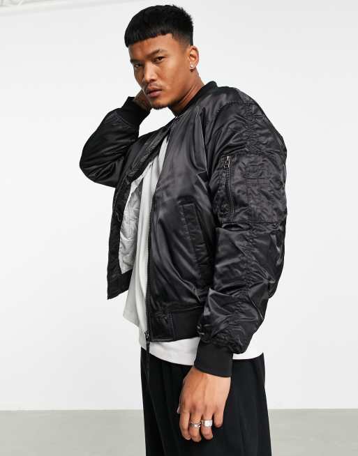 Bershka bomber jacket in black