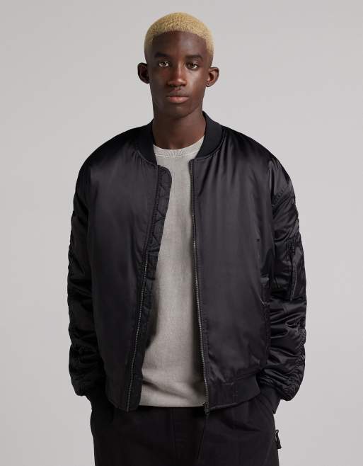 Bershka bomber jacket in black | ASOS