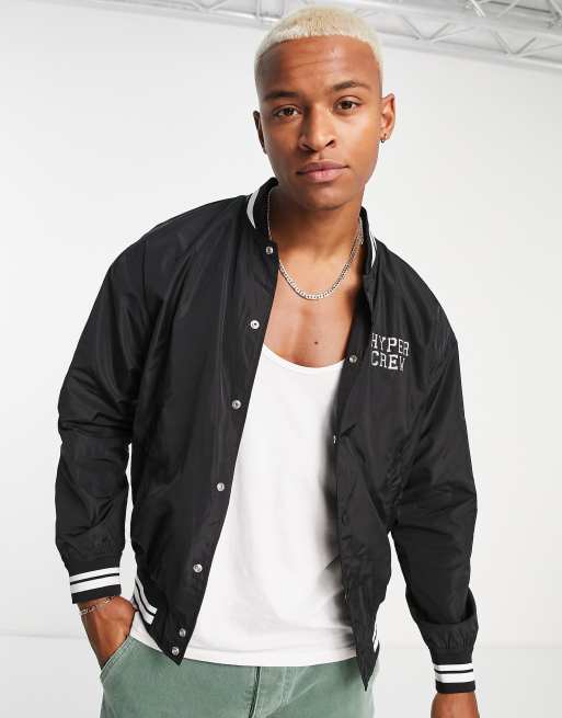 Bershka black 2025 bomber jacket