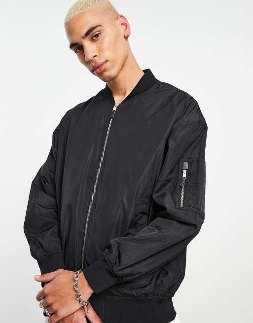 Bershka Bomber Jacket In Black | ubicaciondepersonas.cdmx.gob.mx