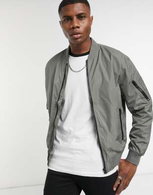 Bershka bomber jacket in green