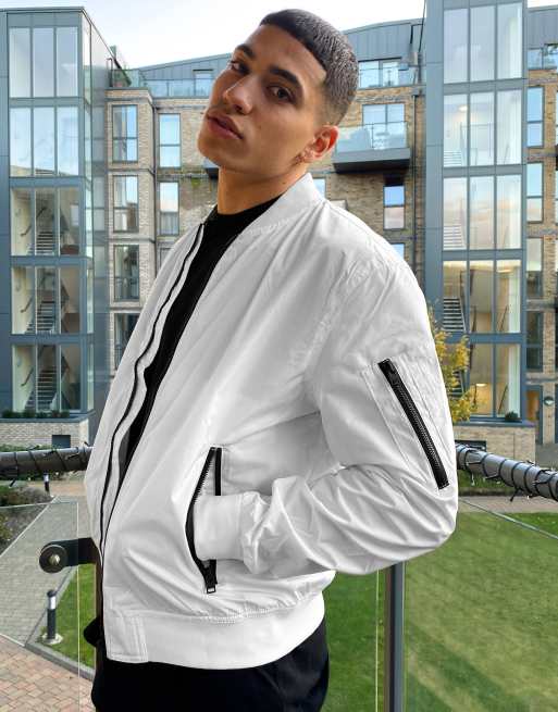 White bomber outlet jacket