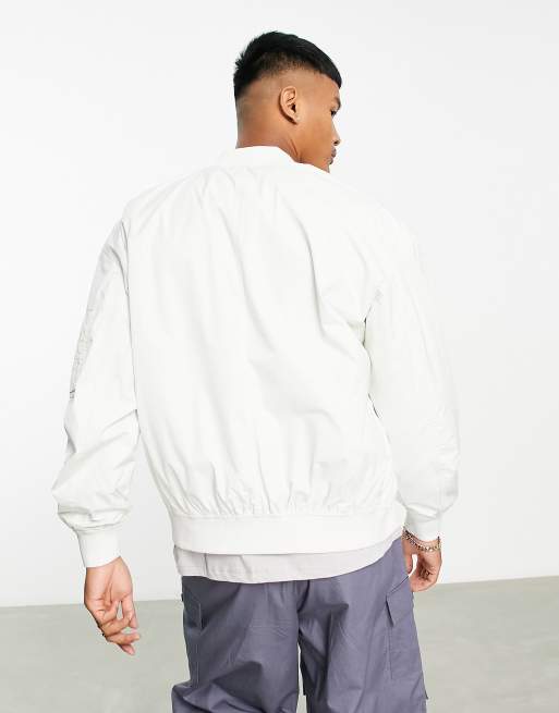 Bershka - Bomber-jakke i råhvid, 2 af 4
