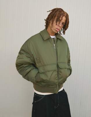 Bershka - Bomber technique - Kaki-Vert