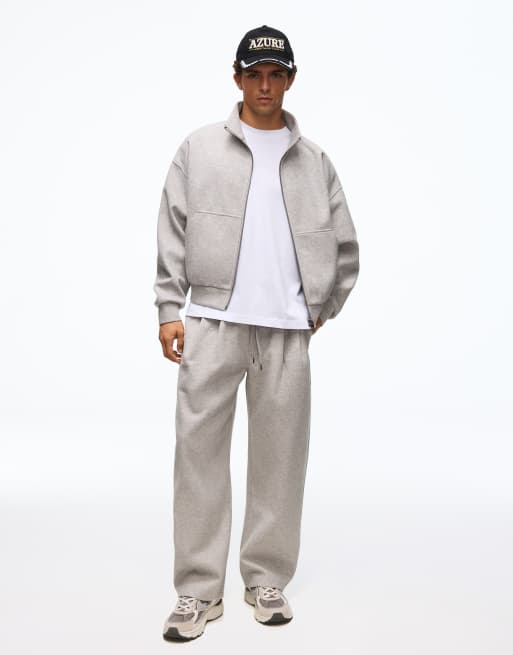 Bershka bomber zippé coupe carrée gris clair, 2 de 6