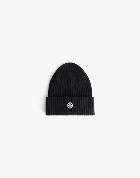 Bershka - Bonnet à broderie - Noir - view 1