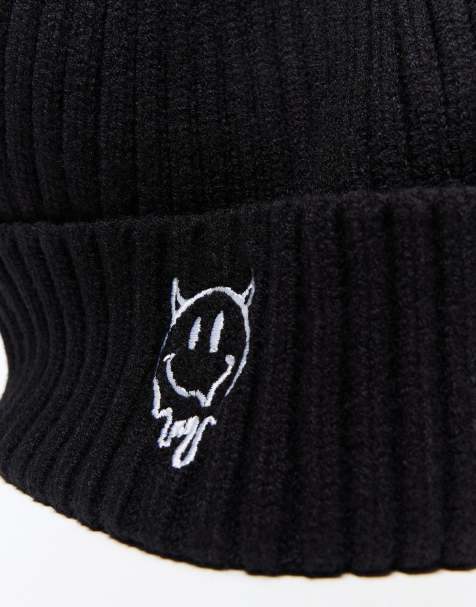Bershka bonnet brodé Demon melt noir - view 1