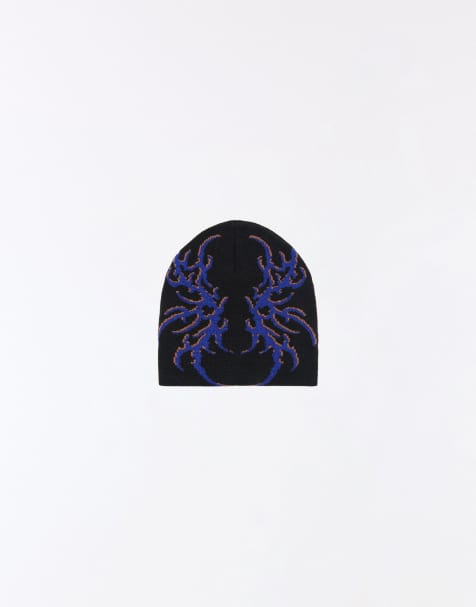 Bershka bonnet en maille à motif noir - view 1