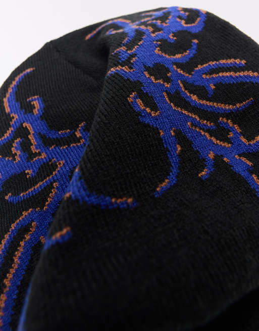 Bershka bonnet en maille à motif noir, 2 de 4