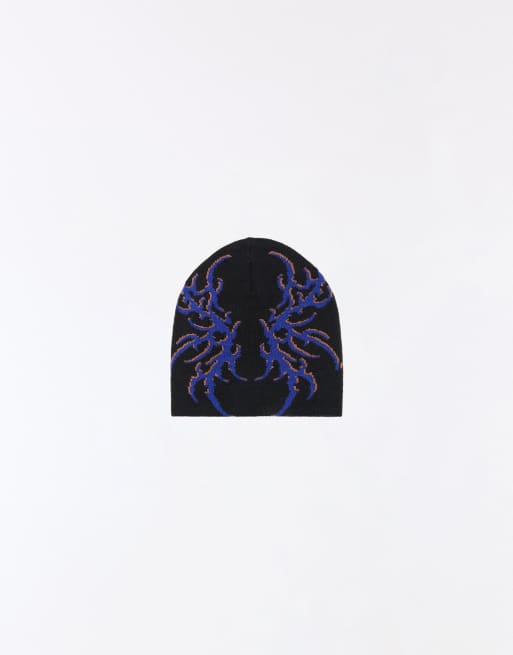 Bershka bonnet en maille à motif noir, 3 de 4