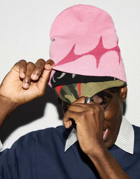 Bershka bonnet en maille étoile rose - view 1