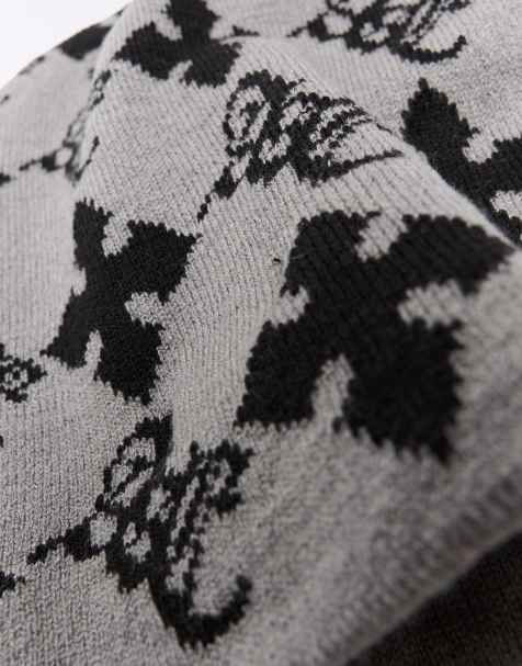 Bershka bonnet imprimé gris - view 1