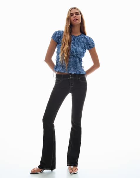 Bershka Bootcut jeans in black