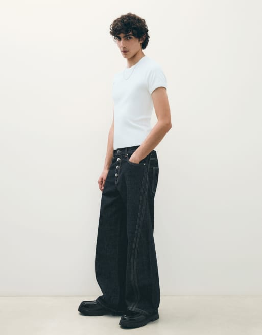 Bershka bootcut jeans in blauw, 3 van 5