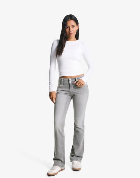 Bershka Bootcut jeans in grey - view 1