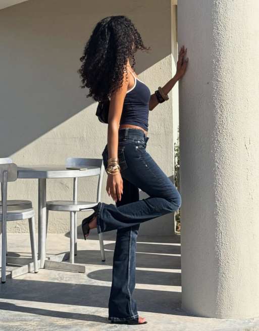 Bershka Bootcut jeans in navy, 4 of 6