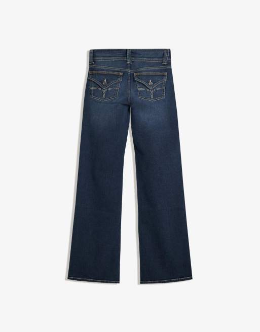 Bershka Bootcut jeans in navy, 6 of 6