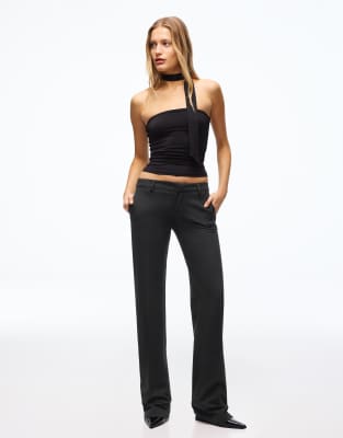 Bershka Bootcut trousers in black