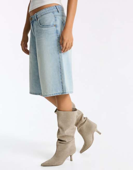 Bershka boots med taxklack i beige, 2 av 7