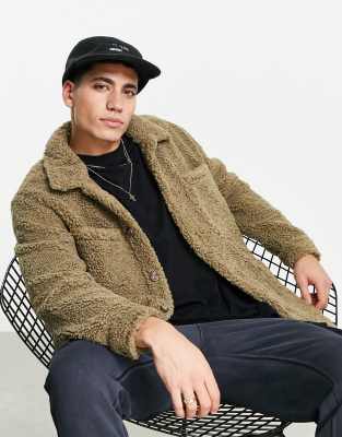 Camel borg jacket best sale