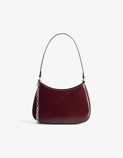 Bershka - Borsa a mezzaluna mini bordeaux