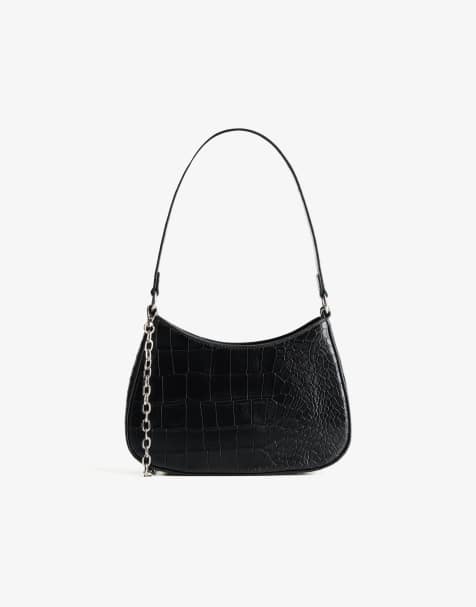 Bershka - Borsa a mezzaluna mini nera - view 1