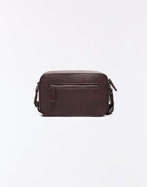 Bershka borsa a tracolla con stella in rilievo bordeaux, 3 di 4