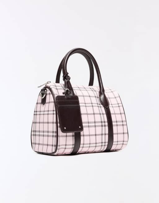 Bershka borsa bowling a quadri rosa, 3 di 5